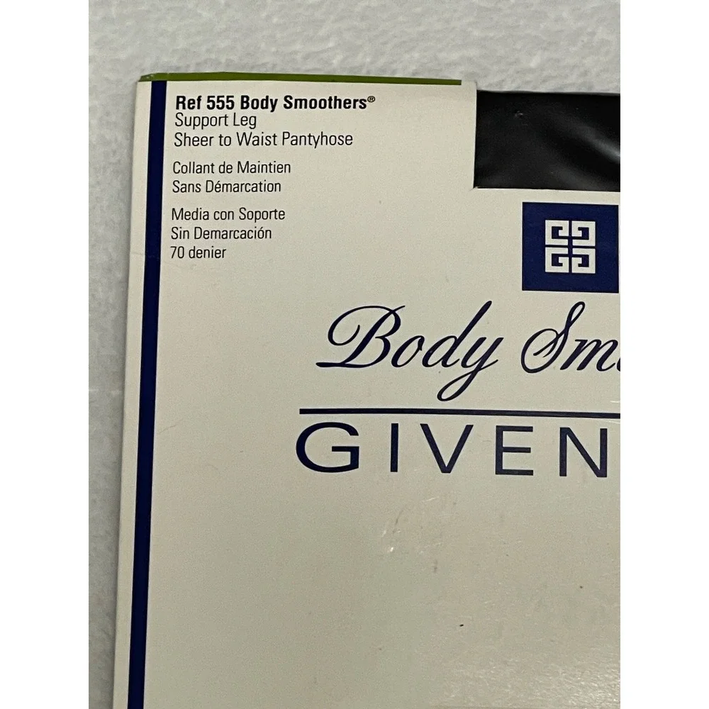 Givenchy Body Smoothers 555 Support Leg Pantyhose Le Jet Black Size D Vintage 96